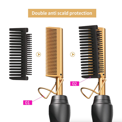 Hair Straightener Comb Pro Electric Beard Straightening Comb Heat Hot