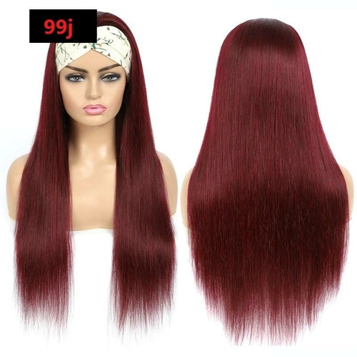 Headband Straight Human Hair Wig