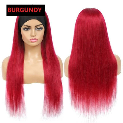 Headband Straight Human Hair Wig