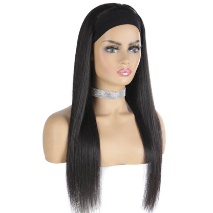 Headband Wig Straight Human Hair