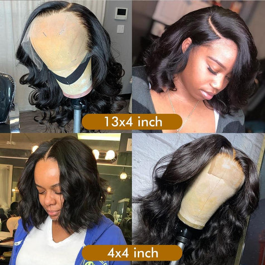 Body Wave 4x4 Short Bob 13x4 HD Lace Front Hair Wig