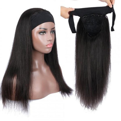 Headband Wig Straight Human Hair