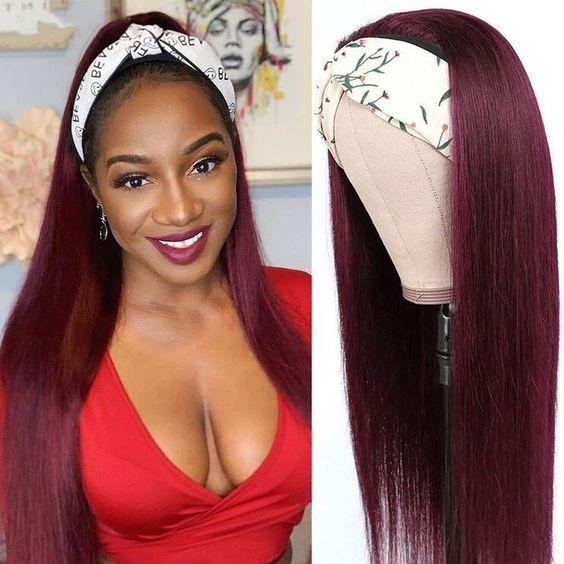 Headband Straight Human Hair Wig